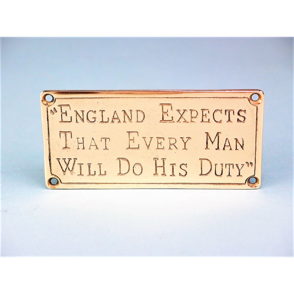 Brass Plaque - England Expects