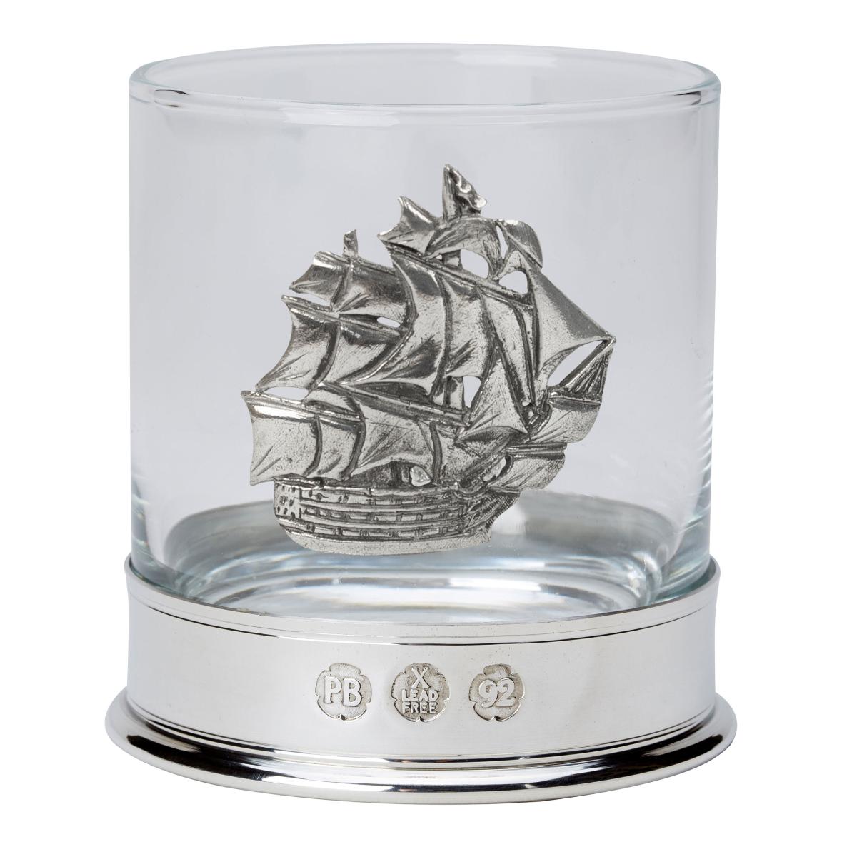 HMS Victory Pewter Whisky Glass
