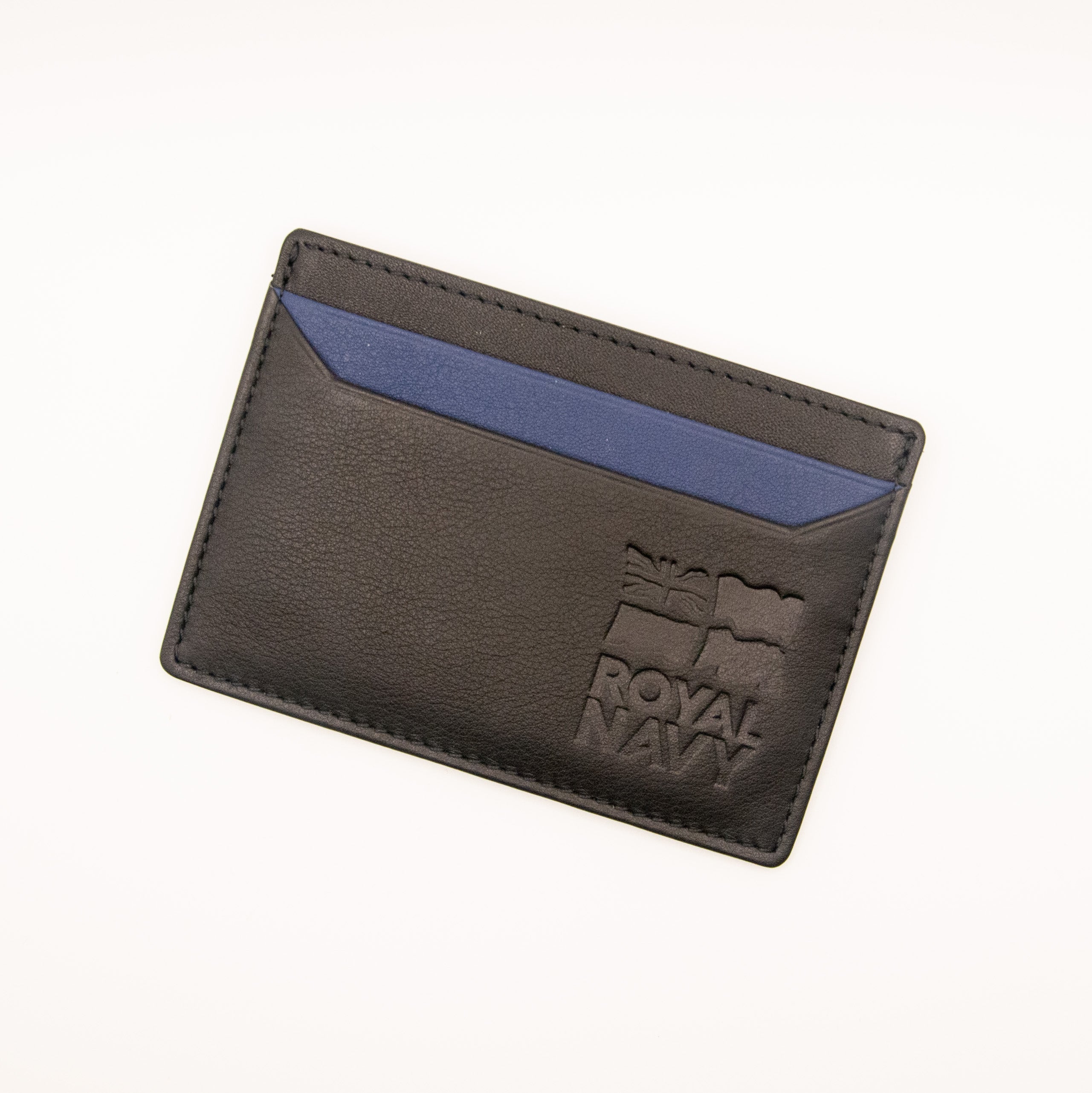 Credit card holder embossed with the Royal Navy logo.

