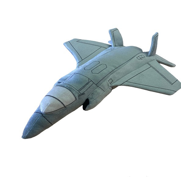 Toy airplane shaped like a fighter jet on a white background