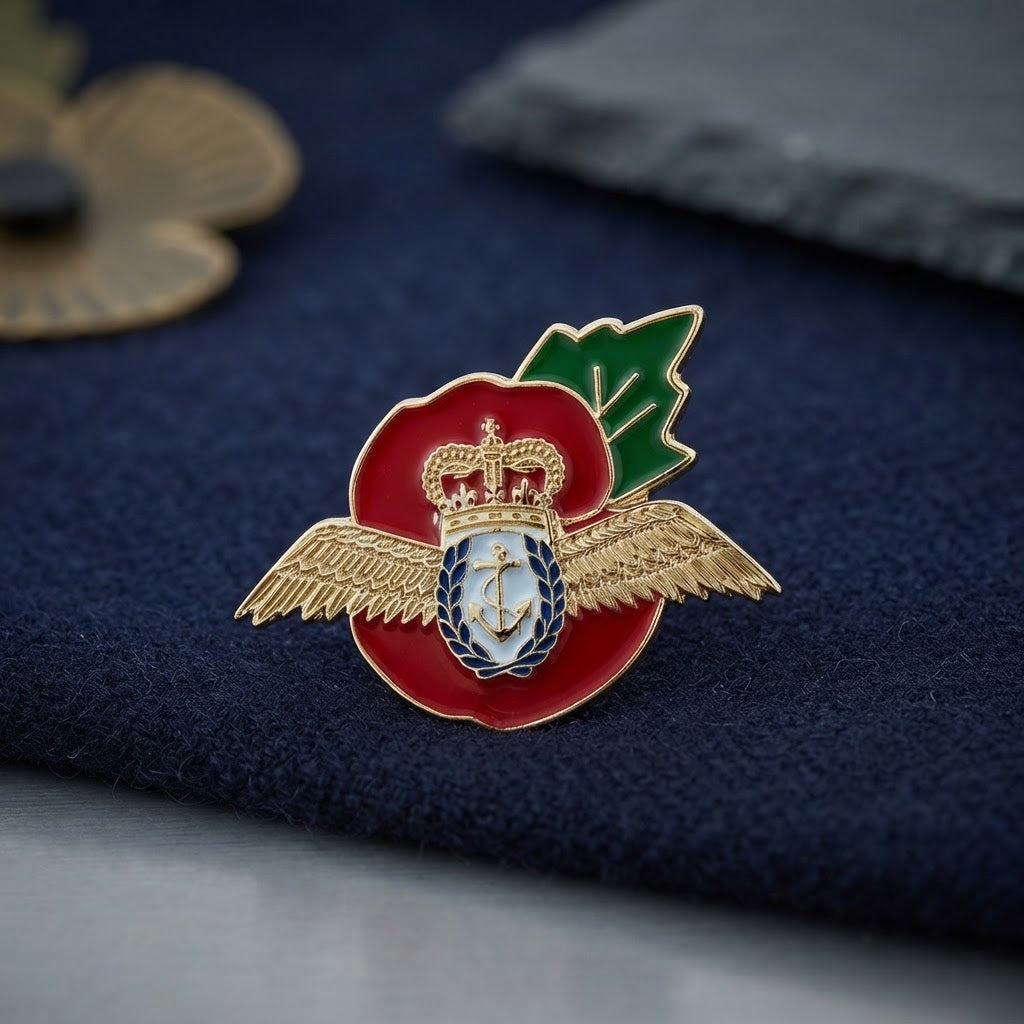 Fleet Air Arm Wings Poppy Pin Badge
