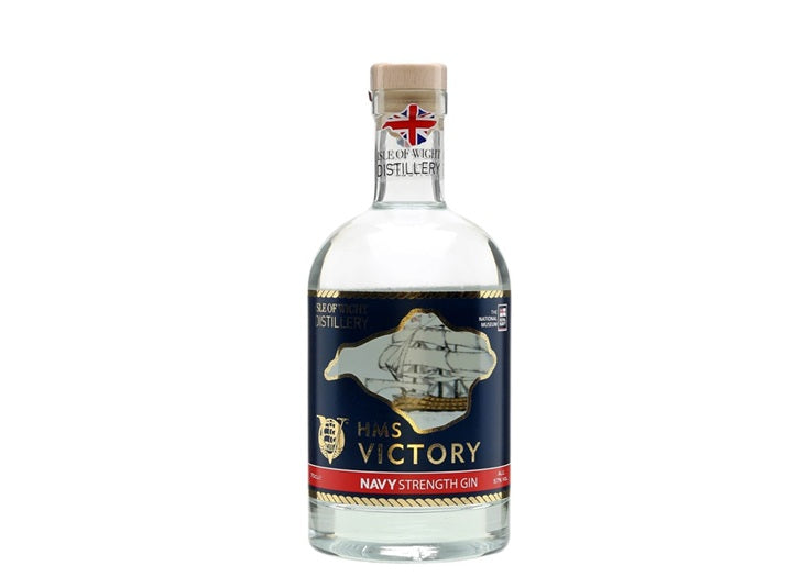 A bottle of HMS Victory Navy Strength Gin