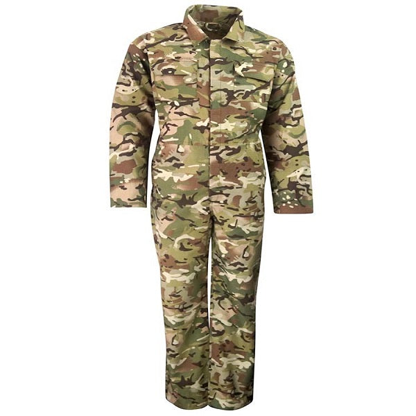 Camouflage jumpsuit on a white background