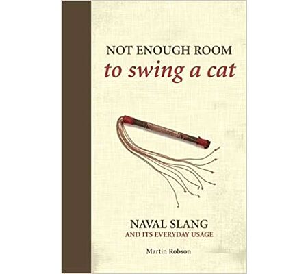 Book cover with text 'Not Enough Room to Swing a Cat' and illustration of a whip.