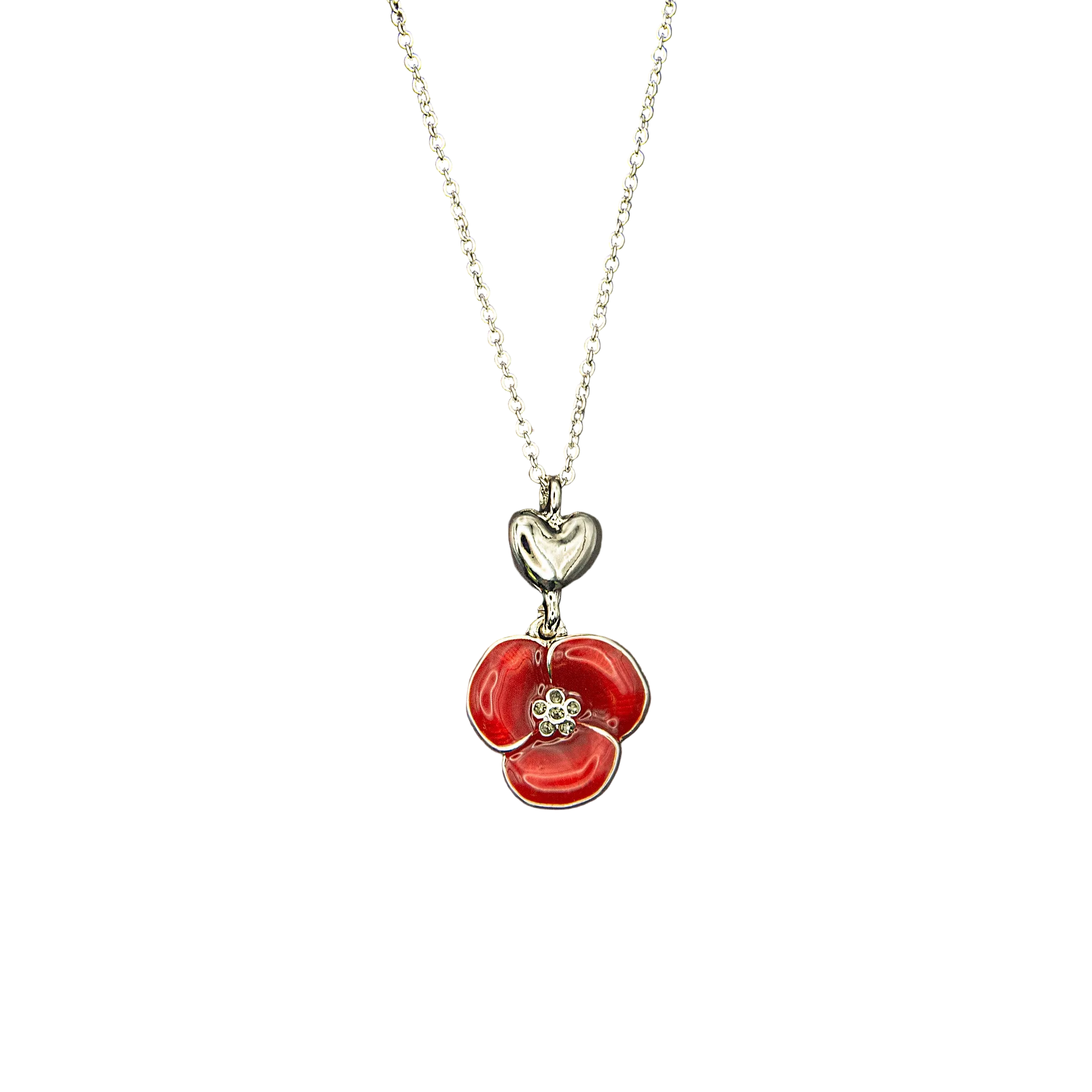 Poppy Heart Necklace