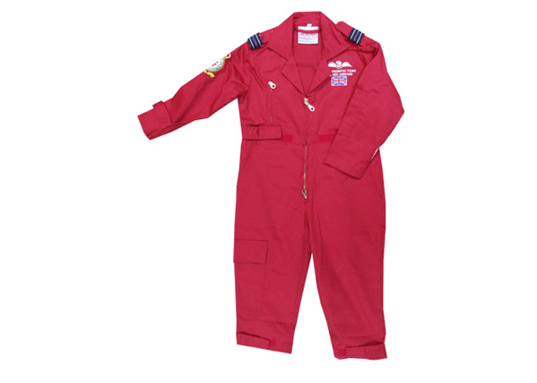 Children’s flying suit costume based on the red arrows flying suits.