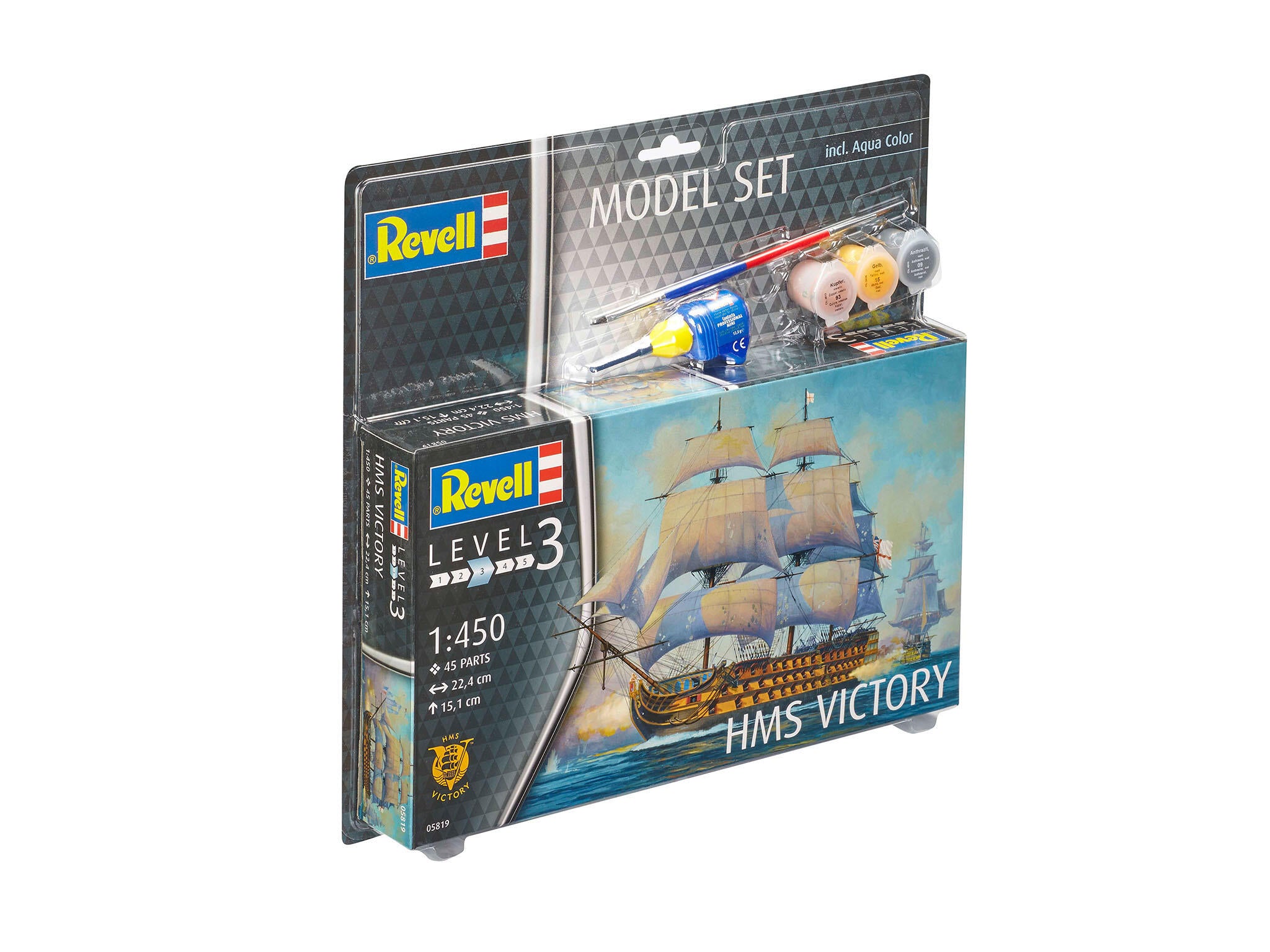 Revell model kit packaging for HMS Victory ship on a white background