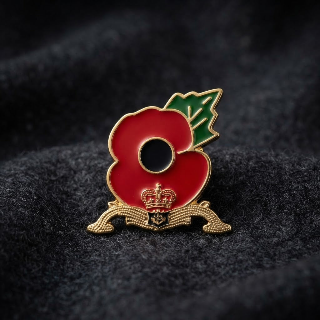 Submariner Dolphins Poppy Pin Badge