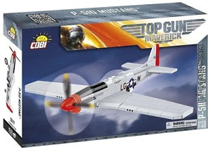 Top Gun model airplane kit packaging with a blue background