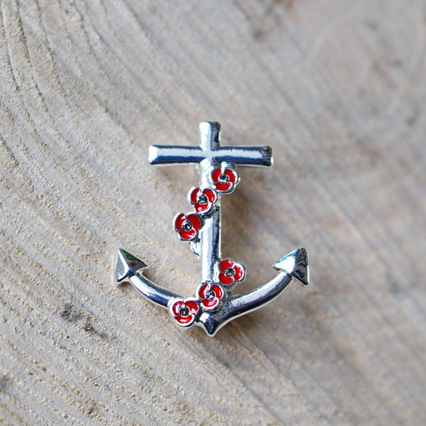 Anchor Poppy Brooch