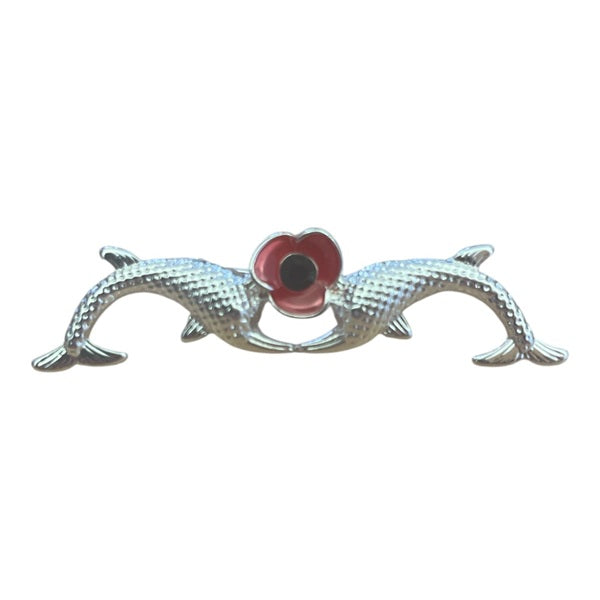 Double Dolphin Poppy Brooch