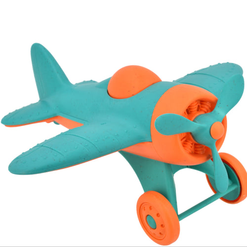 Toy airplane with orange and teal colours