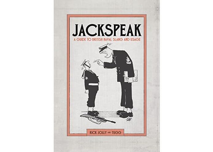 Book cover of 'Jackspeak' with illustration of two figures and text on a white background
