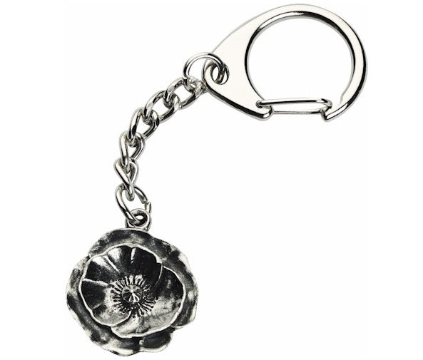 Poppy Pewter Keyring