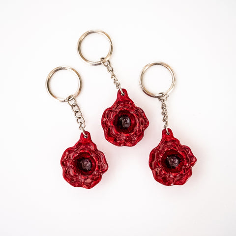 Recycled Aluminium Poppy Keyring